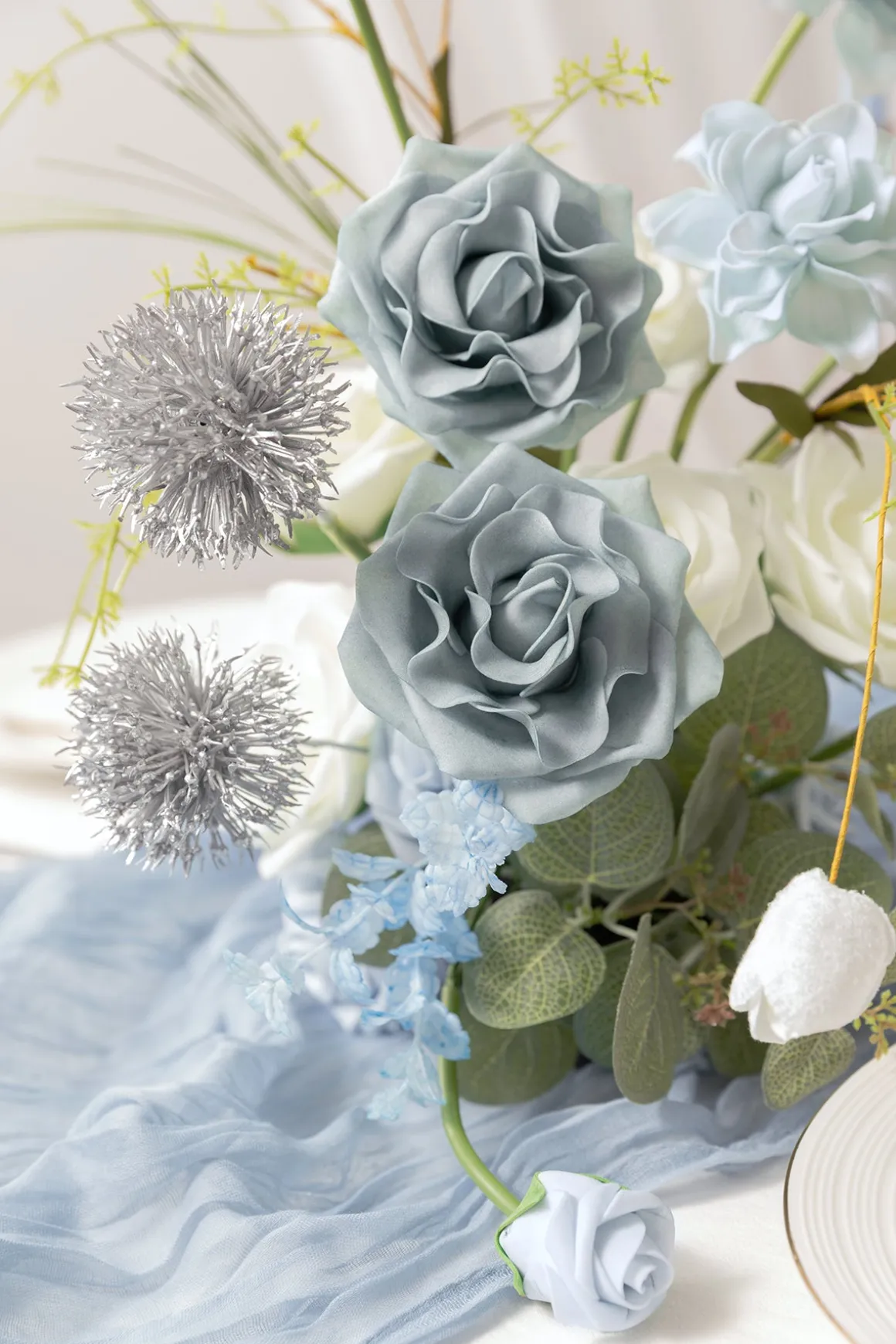 DIY Designer Flower Boxes in Dusty Blue & Navy