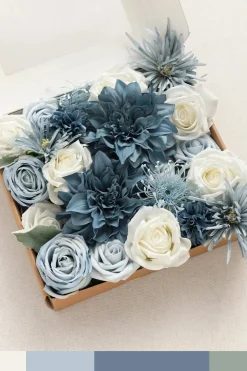 DIY Designer Flower Boxes in Dusty Blue & Navy