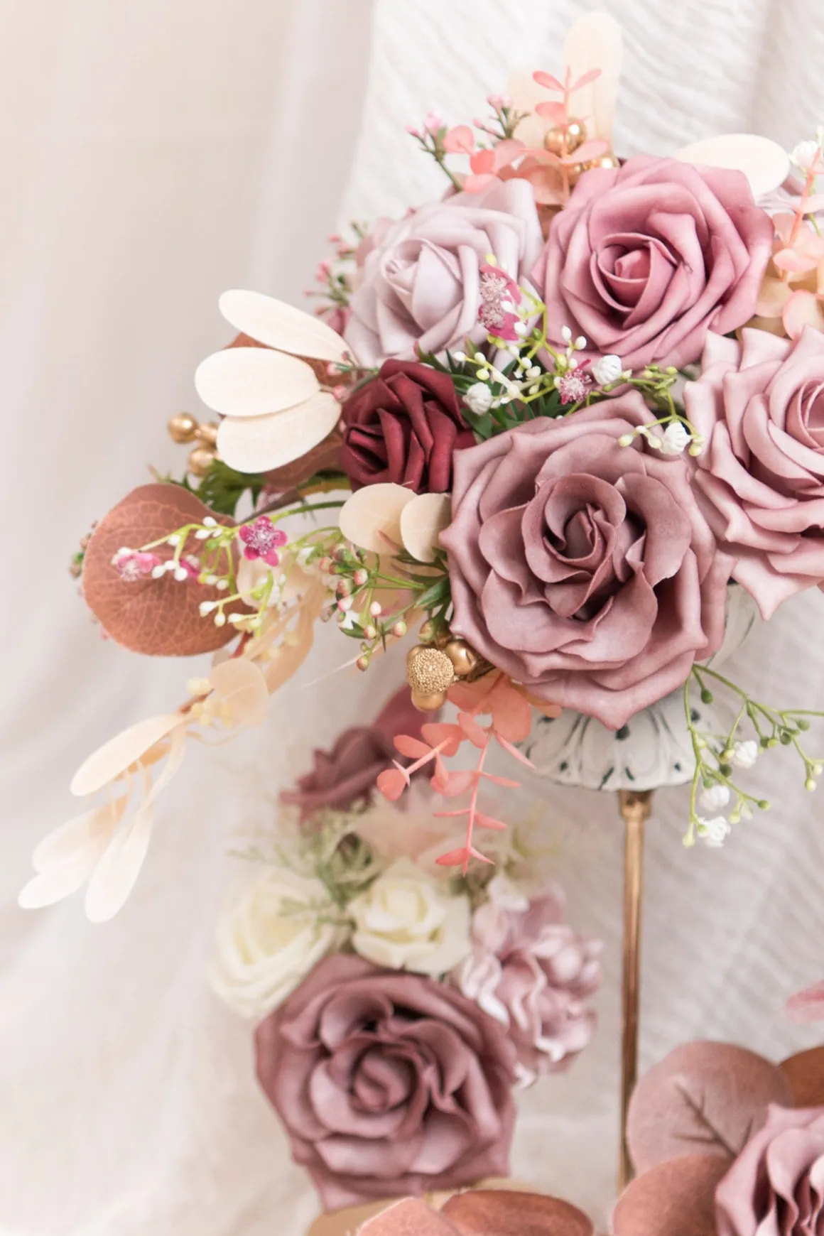 DIY Designer Flower Boxes in Dusty Rose & Mauve