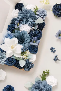 DIY Designer Flower Boxes in Dusty Blue & Navy Deluxe Box