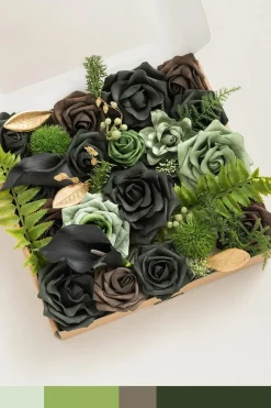 DIY Designer Flower Boxes in Forest Green & Gold Grand Box | Clearance