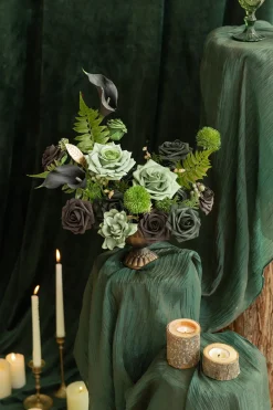 DIY Designer Flower Boxes in Forest Green & Gold