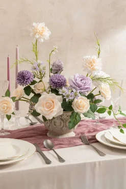 DIY Designer Flower Boxes in Lilac & Gold
