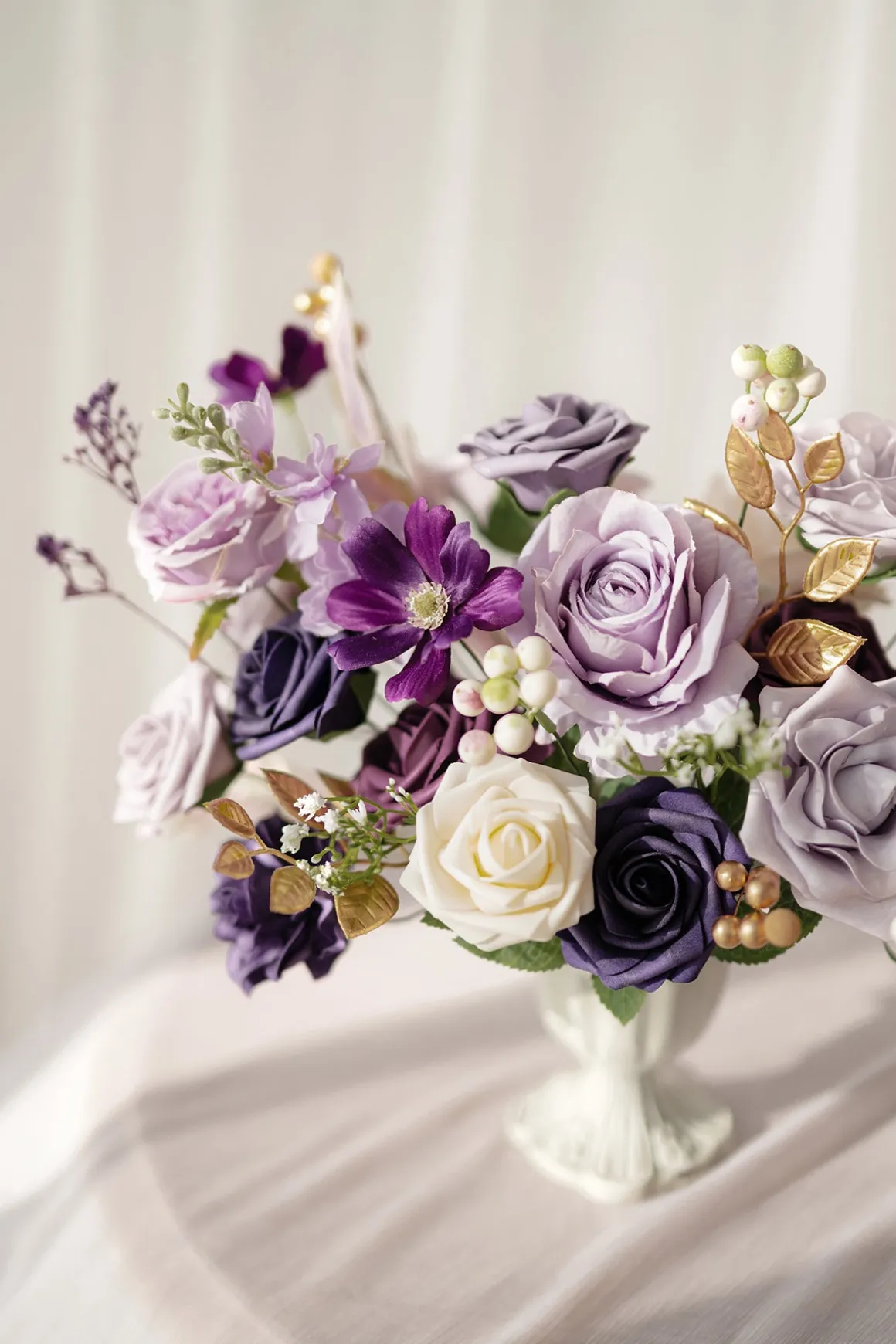 DIY Designer Flower Boxes in Lilac & Gold