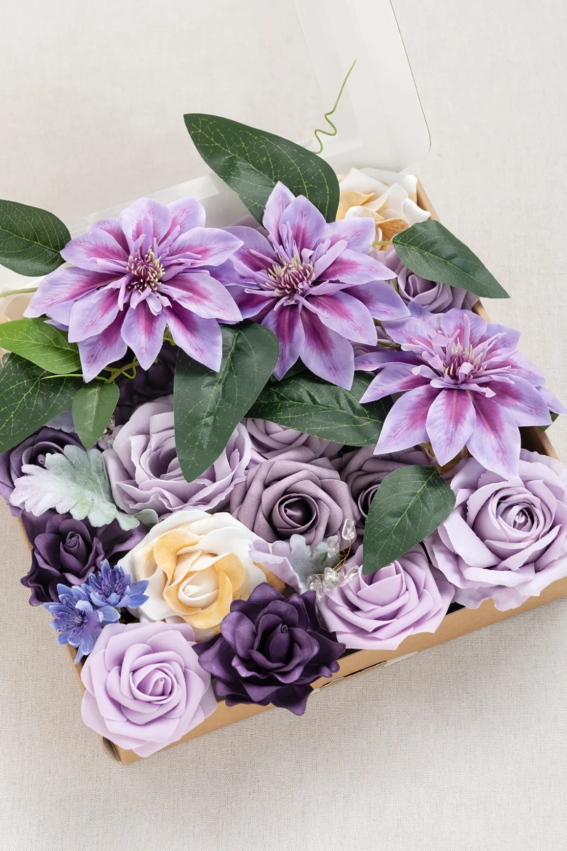 DIY Designer Flower Boxes in Lilac & Gold