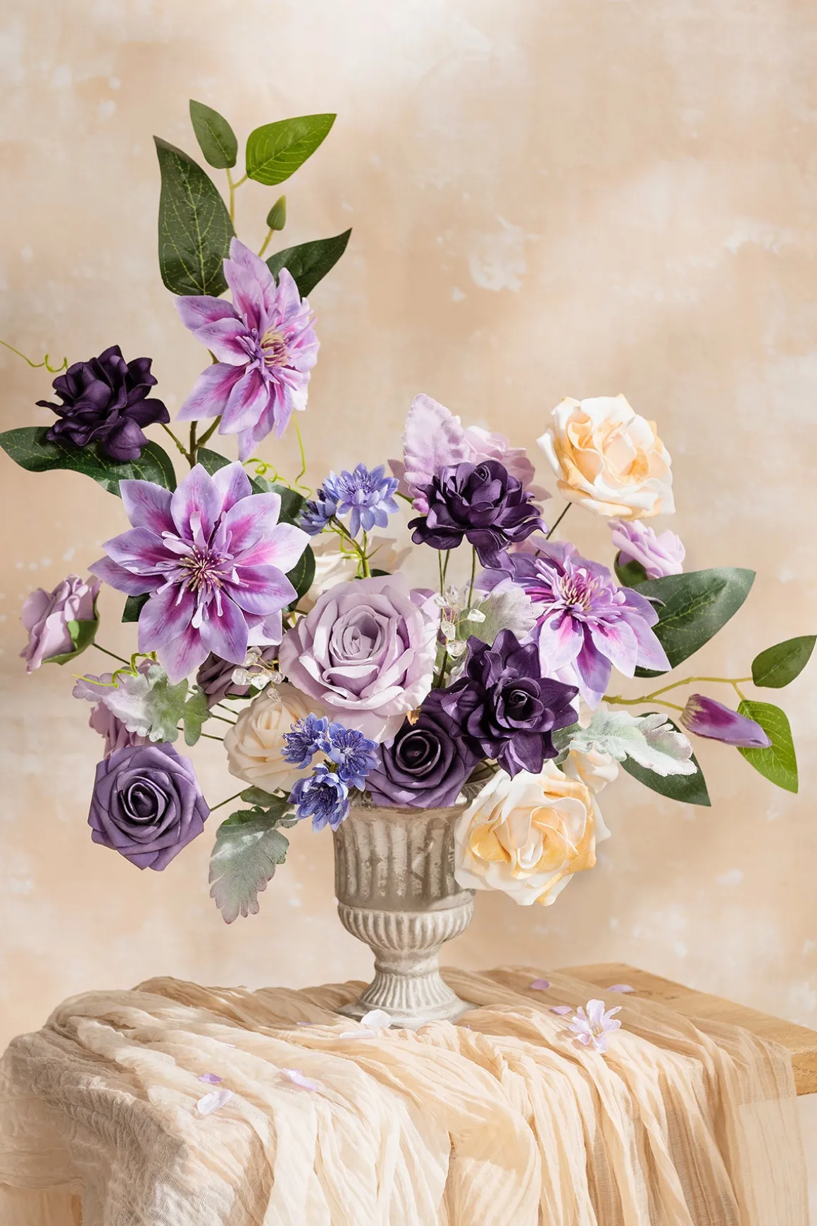 DIY Designer Flower Boxes in Lilac & Gold