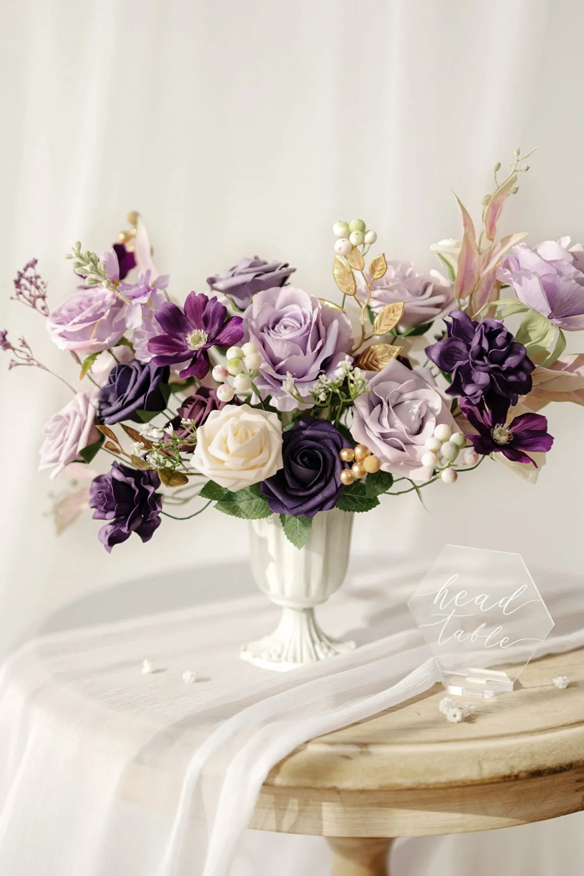 DIY Designer Flower Boxes in Lilac & Gold