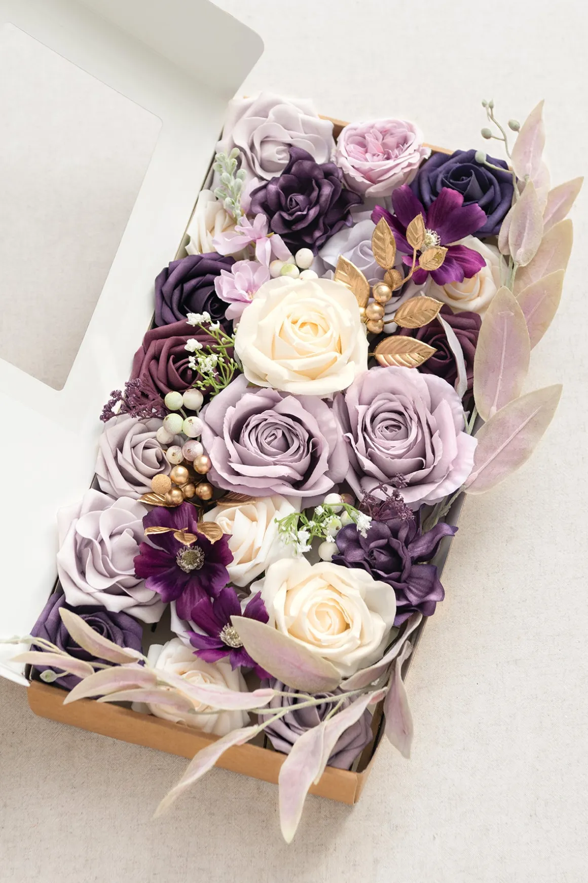 DIY Designer Flower Boxes in Lilac & Gold