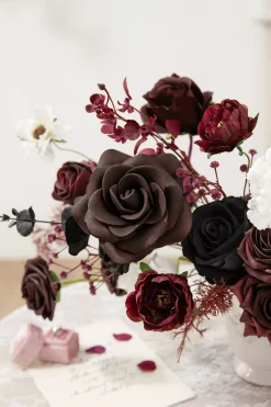 DIY Designer Flower Boxes in Moody Burgundy & Black