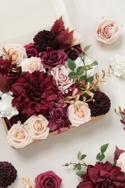 DIY Designer Flower Boxes in Romantic Marsala