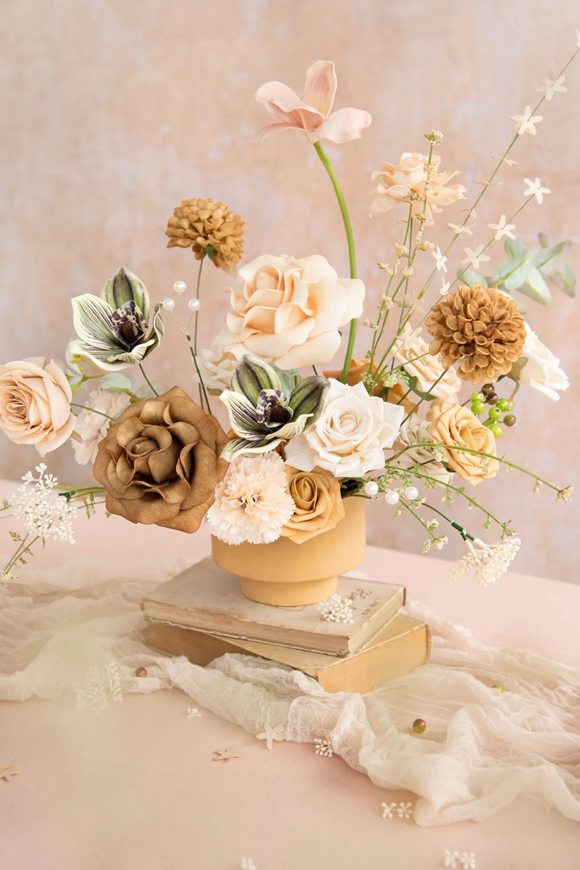 DIY Designer Flower Boxes in Sunny Peach & Apricot