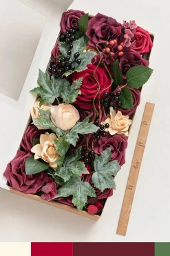 DIY Designer Flower Box in Bordeaux Red & Wine | Clearance