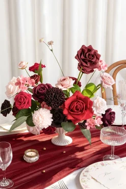 DIY Designer Flower Box in Burgundy & Powder Pink