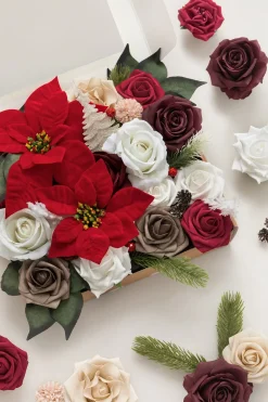 DIY Designer Flower Box in Christmas Red & Sparkle Wedding