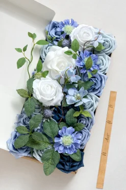 DIY Designer Flower Box in Timeless French Blue & White