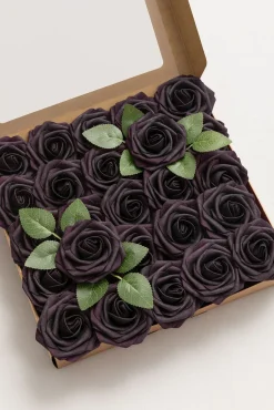 DIY Flower Box in Black Baccara Roses（25pcs）