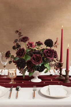 DIY Supporting Flower Boxes in Burgundy & Black Baccara