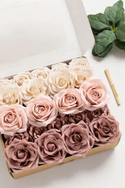 DIY Supporting Flower Boxes in Dusty Rose & Nude