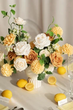 DIY Supporting Flower Boxes in Light Yellow & Cream & Mustard Yellow