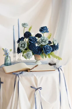 DIY Supporting Flower Boxes in Dusty Blue & Dutch Blue & Navy Blue
