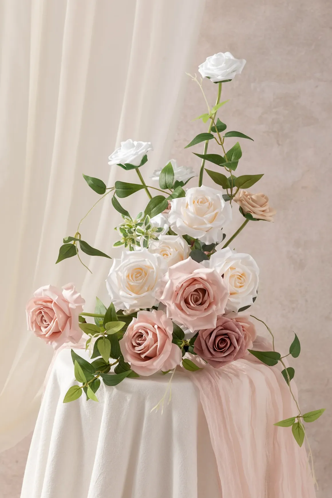DIY Supporting Flower Boxes in Dusty Rose & Cream