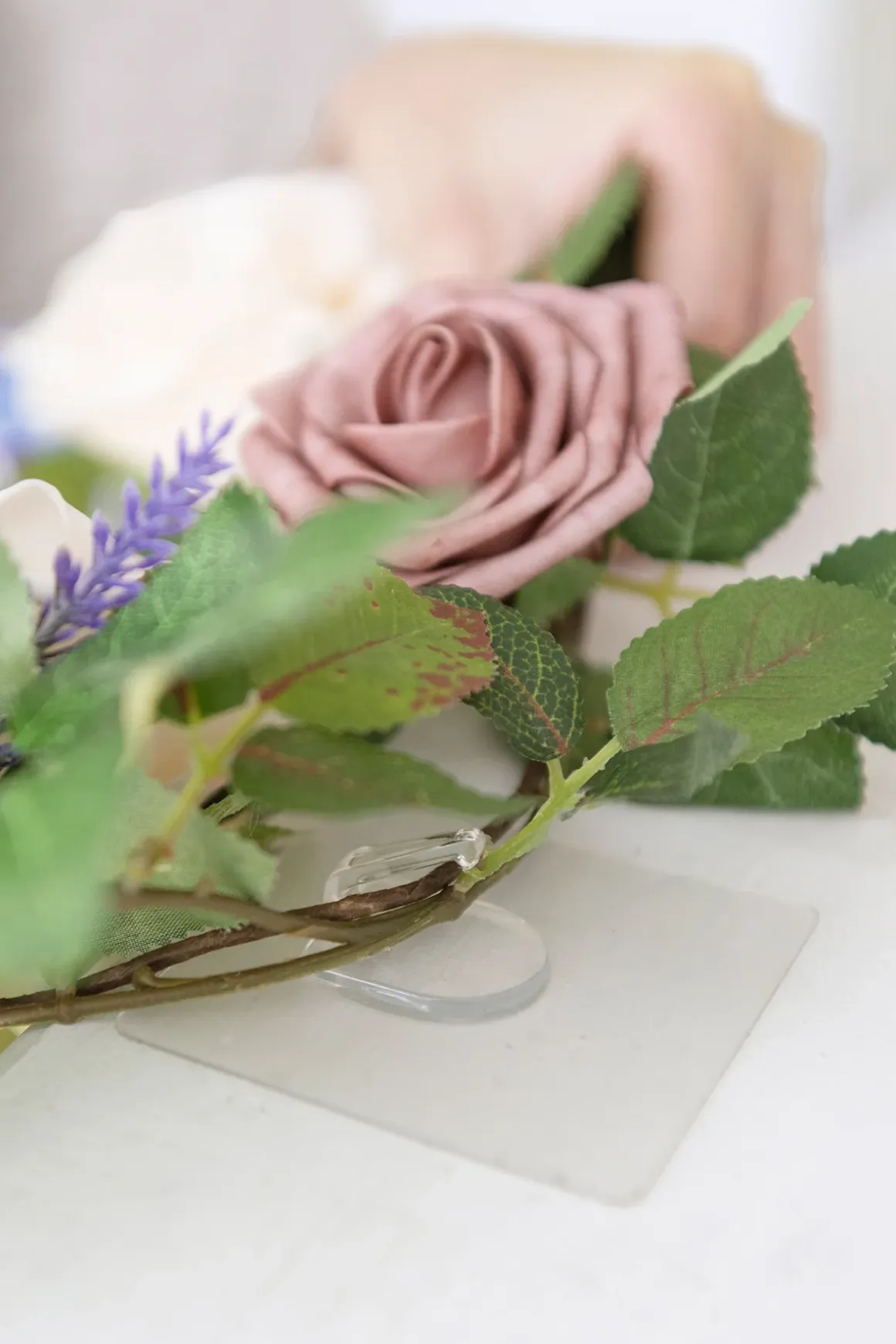 DIY Supporting Flower Boxes in Dusty Rose & Cream