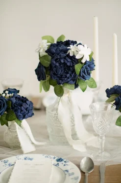 DIY Supporting Flower Boxes in Dusty Blue & Navy