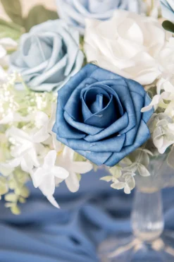 DIY Supporting Flower Boxes in Dusty Blue & Navy