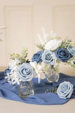 DIY Supporting Flower Boxes in Dusty Blue & Navy