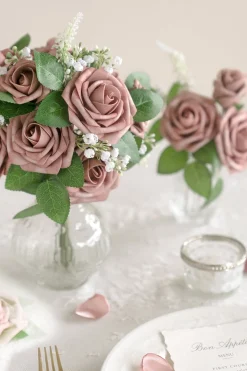 DIY Supporting Flower Boxes in Dusty Rose & Mauve