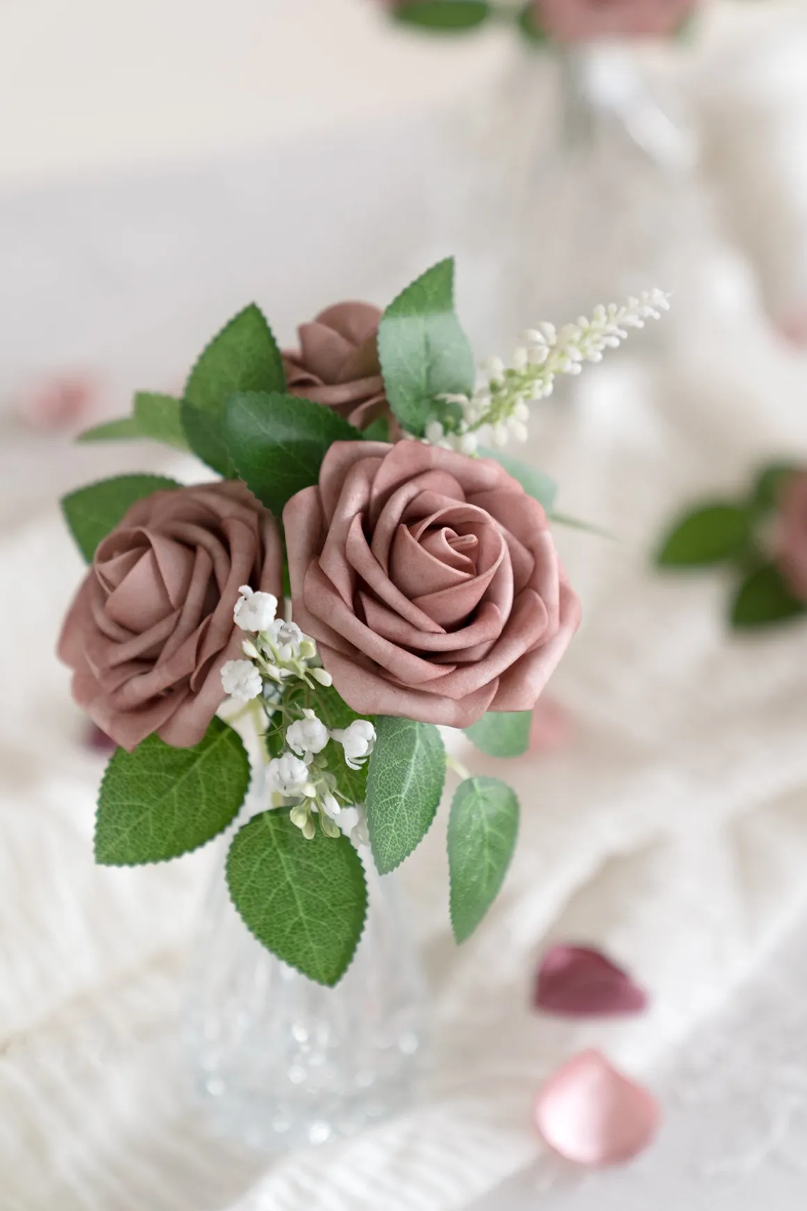 DIY Supporting Flower Boxes in Dusty Rose & Mauve