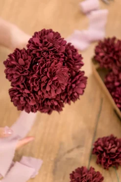 DIY Supporting Flower Boxes in Burgundy & Dusty Rose