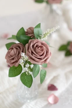 DIY Supporting Flower Boxes in Burgundy & Dusty Rose