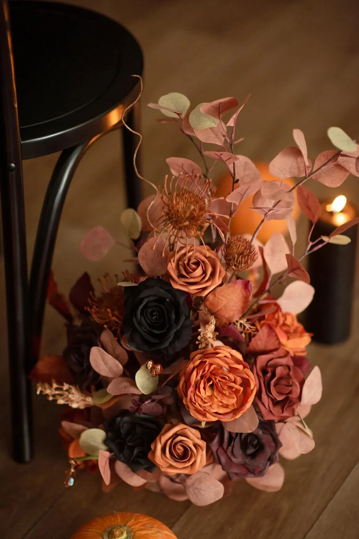 DIY Supporting Flower Boxes in Black & Pumpkin Orange