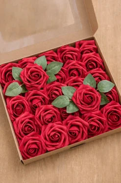 DIY Supporting Flower Boxes in Navy Blue & Red