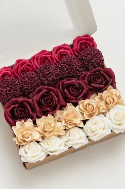 DIY Supporting Flower Boxes in Bordeaux Red & Wine