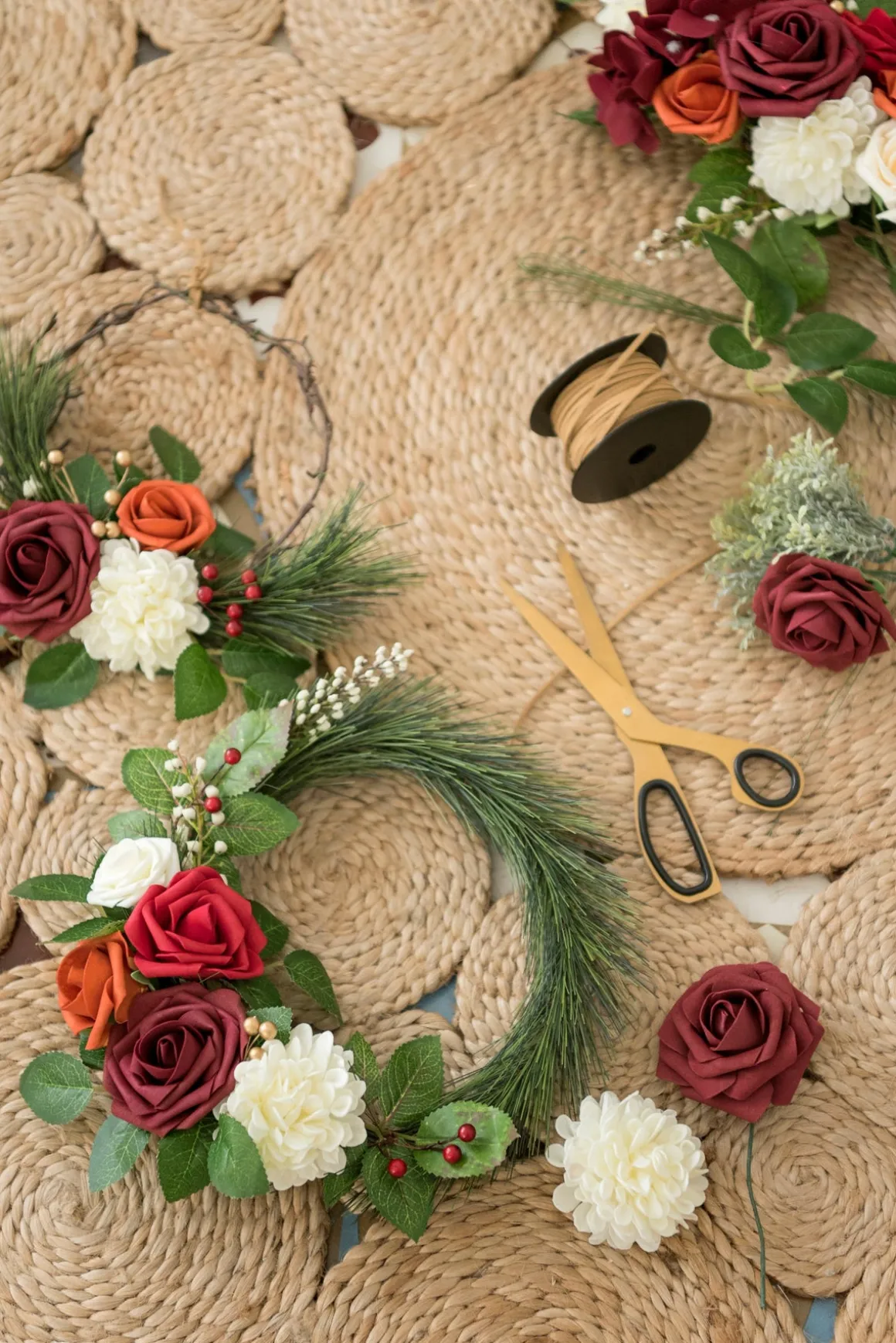 DIY Supporting Flower Boxes in Bordeaux Red & Wine
