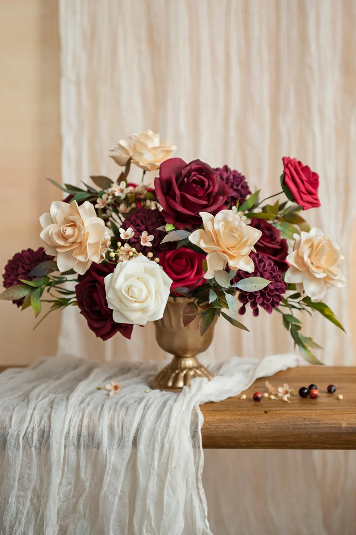 DIY Supporting Flower Boxes in Bordeaux Red & Wine
