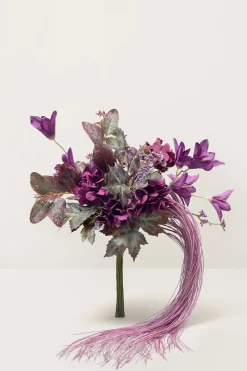 DIY Supporting Flower Boxes in Plum Velvet Wedding