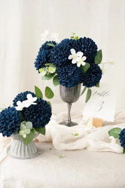 DIY Supporting Flower Boxes in Foam Dahlias - Navy Blue (25pcs)
