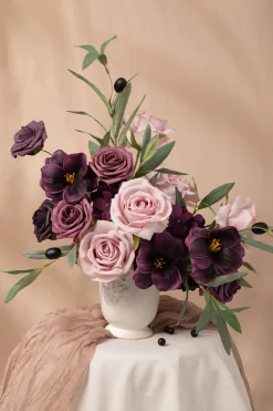 DIY Supporting Flower Boxes in Plum Velvet Wedding (Basic)