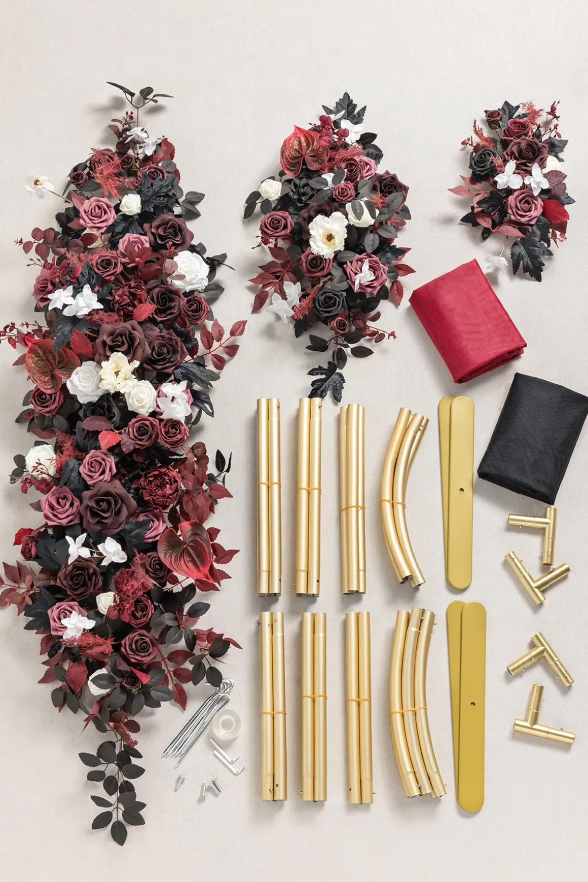 Double Arch Decor Pack in Moody Burgundy & Black | Clearance