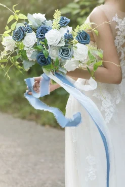 Dusty Blue & Navy Designer Flower Boxes