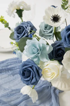 Dusty Blue & Navy Designer Flower Boxes