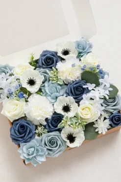 Dusty Blue & Navy Designer Flower Boxes