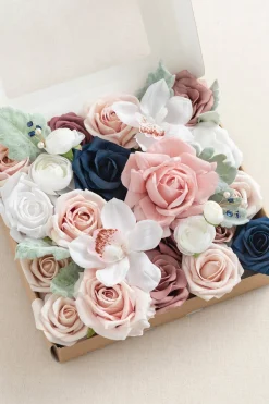 Dusty Blue & Navy Designer Flower Boxes