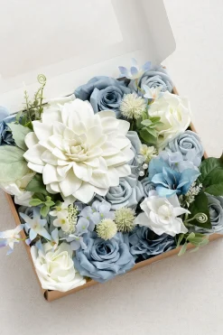 Dusty Blue & Navy Designer Flower Boxes