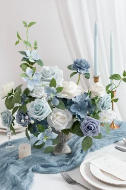 Dusty Blue & Navy Designer Flower Boxes