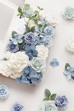 Dusty Blue & Navy Designer Flower Boxes