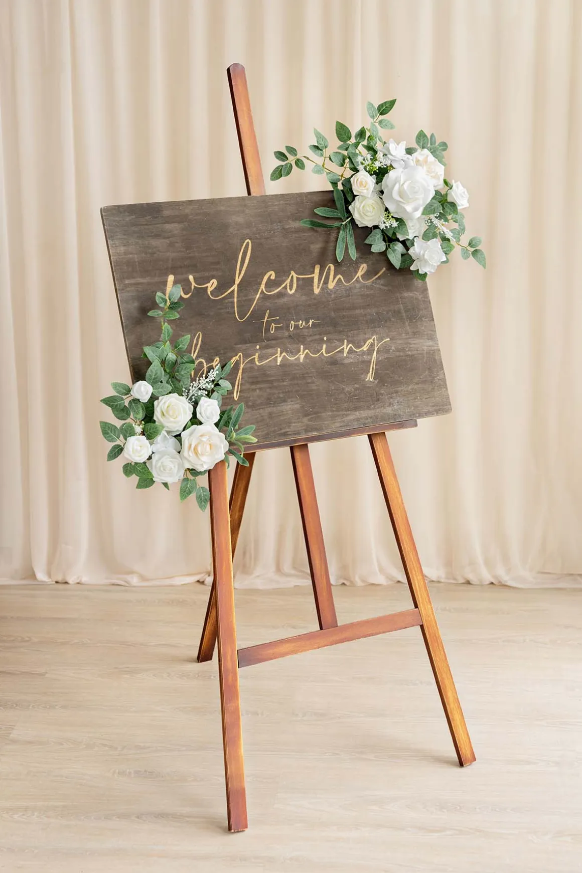 Flexible Combo Set Flower Sign Decor in White & Sage